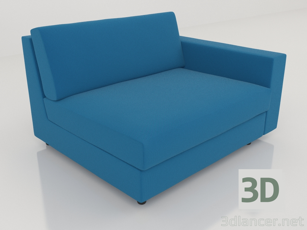 3d model Sofa module 103 single with an armrest on the right - preview