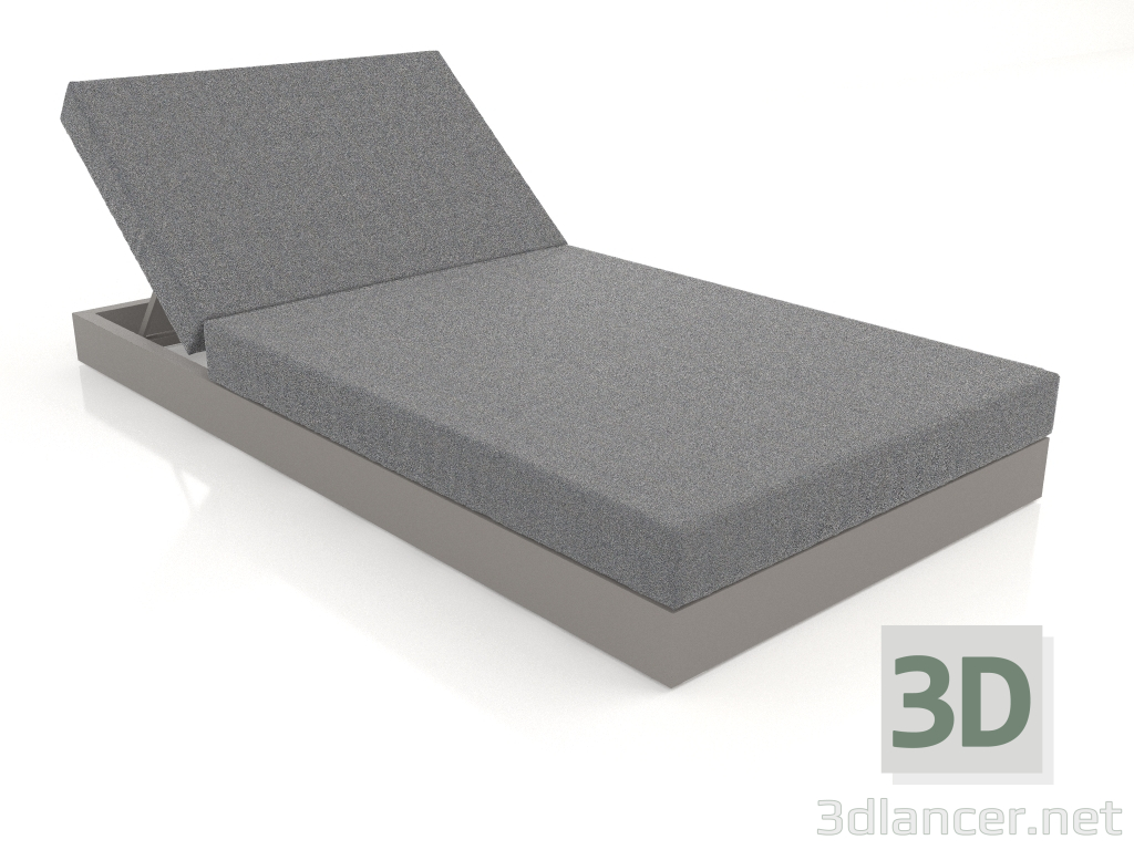 3D Modell Bett mit Rückenlehne 100 (Quarzgrau) - Vorschau