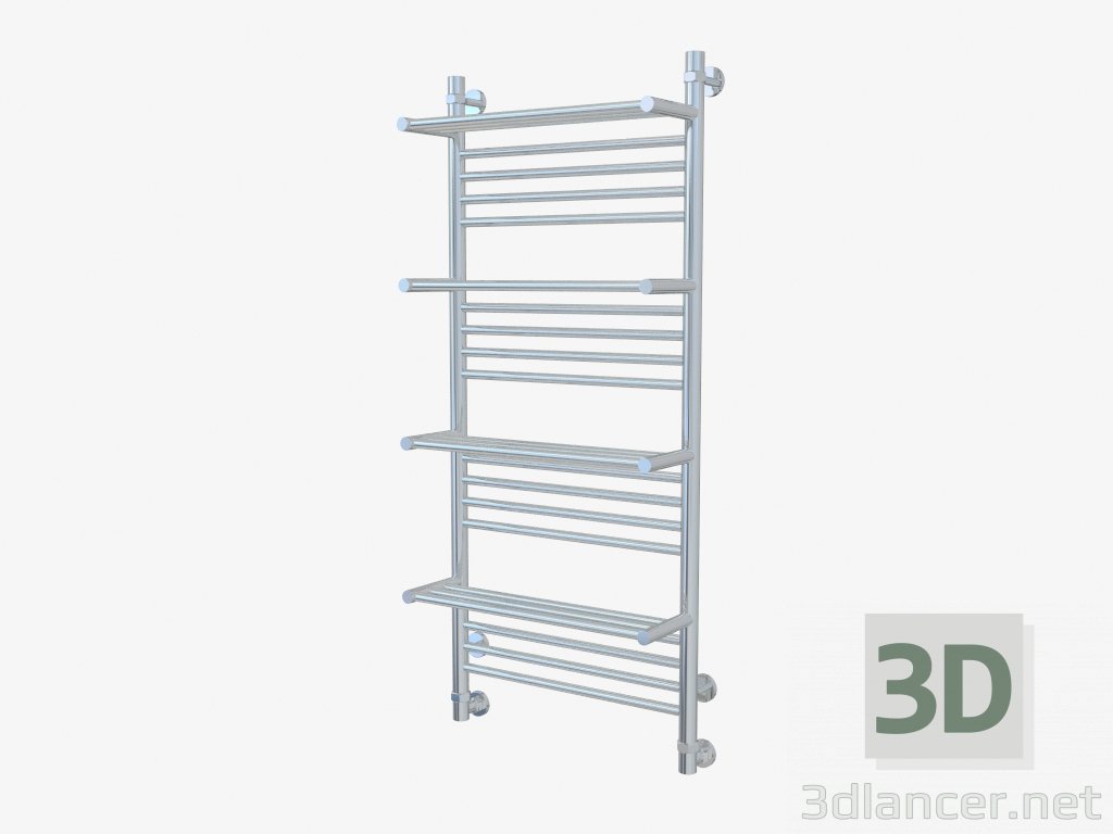 3d model Bohemia heated towel rail + 4 shelves (1200x500) - preview