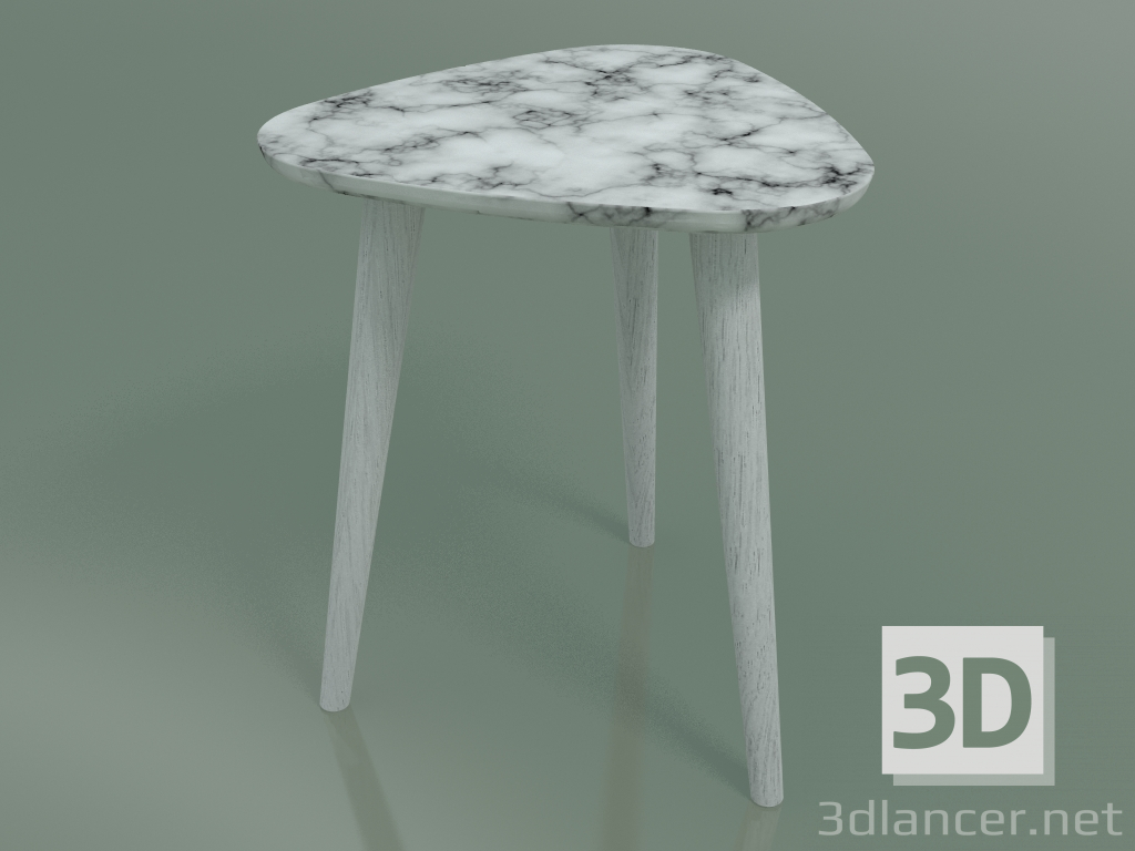 modèle 3D Table d'appoint (242, marbre, blanc) - preview