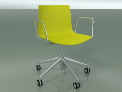Stuhl 0380 (5 Räder, mit Armlehnen, LU1, Polypropylen PO00118)