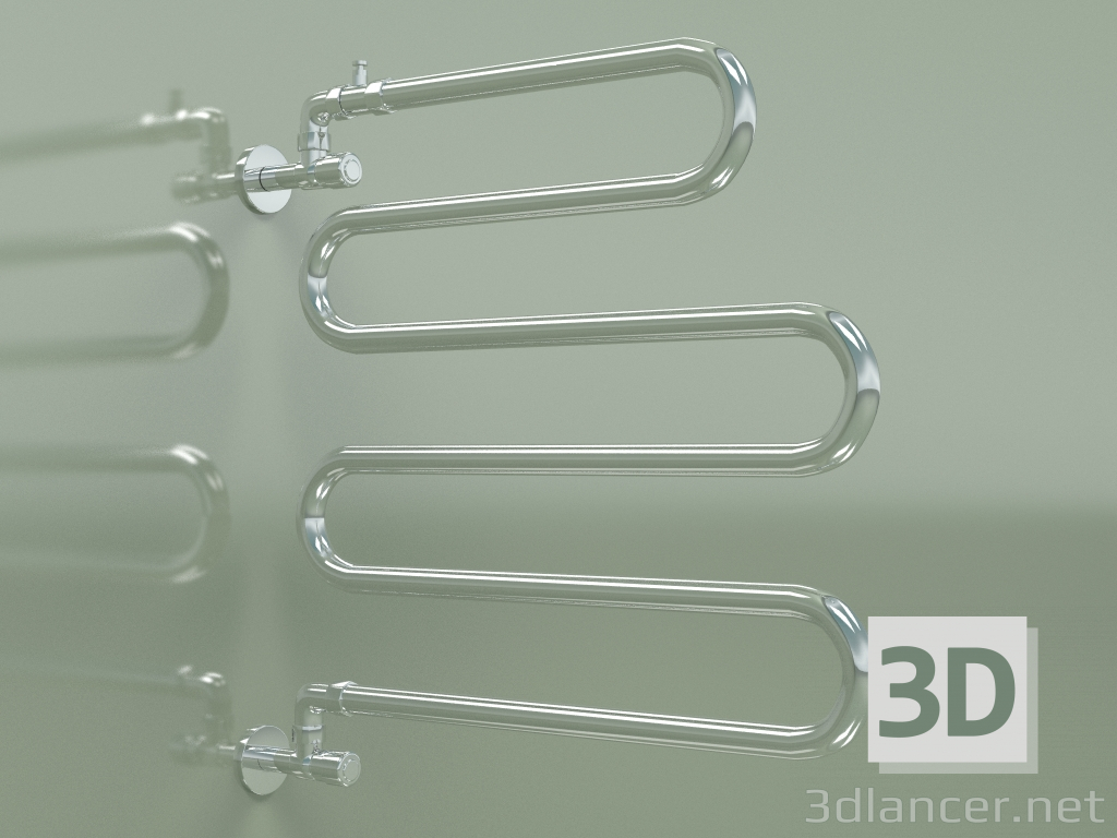 3 डी मॉडल अलथर्म पानी गर्म तौलिया रेल (525х550, क्रोम) - पूर्वावलोकन