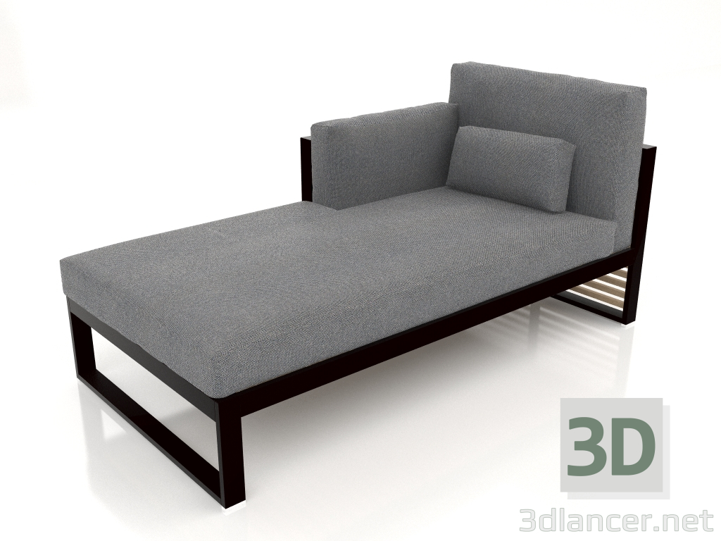 3d model Modular sofa, section 2 left, high back (Black) | 93340 ...