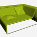 modello 3D Isola modulare divano dx - anteprima