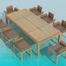 3d model Conjunto mesa y sillas - vista previa