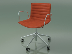 Cadeira 0382 (5 rodízios, com braços, LU1, com estofamento)