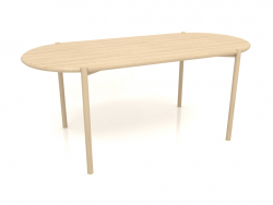 Mesa de jantar DT 08 (extremidade arredondada) (1825x819x754, madeira branca)