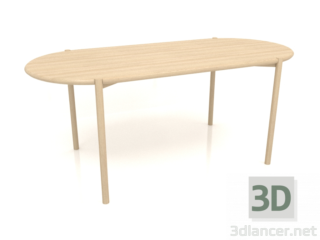 modello 3D Tavolo da pranzo DT 08 (estremità arrotondata) (1825x819x754, legno bianco) - anteprima