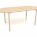 3d model Dining table DT 08 (rounded end) (1825x819x754, wood white) - preview