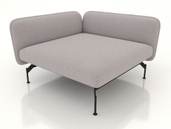 Sofa module 1.5 seater deep with armrest 110 on the left (leather upholstery on the outside)