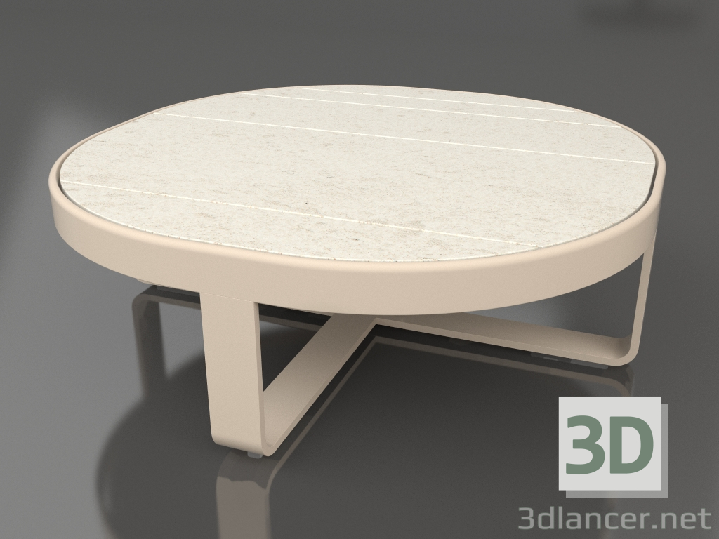 modello 3D Tavolino rotondo Ø90 (DEKTON Danae, Sabbia) - anteprima
