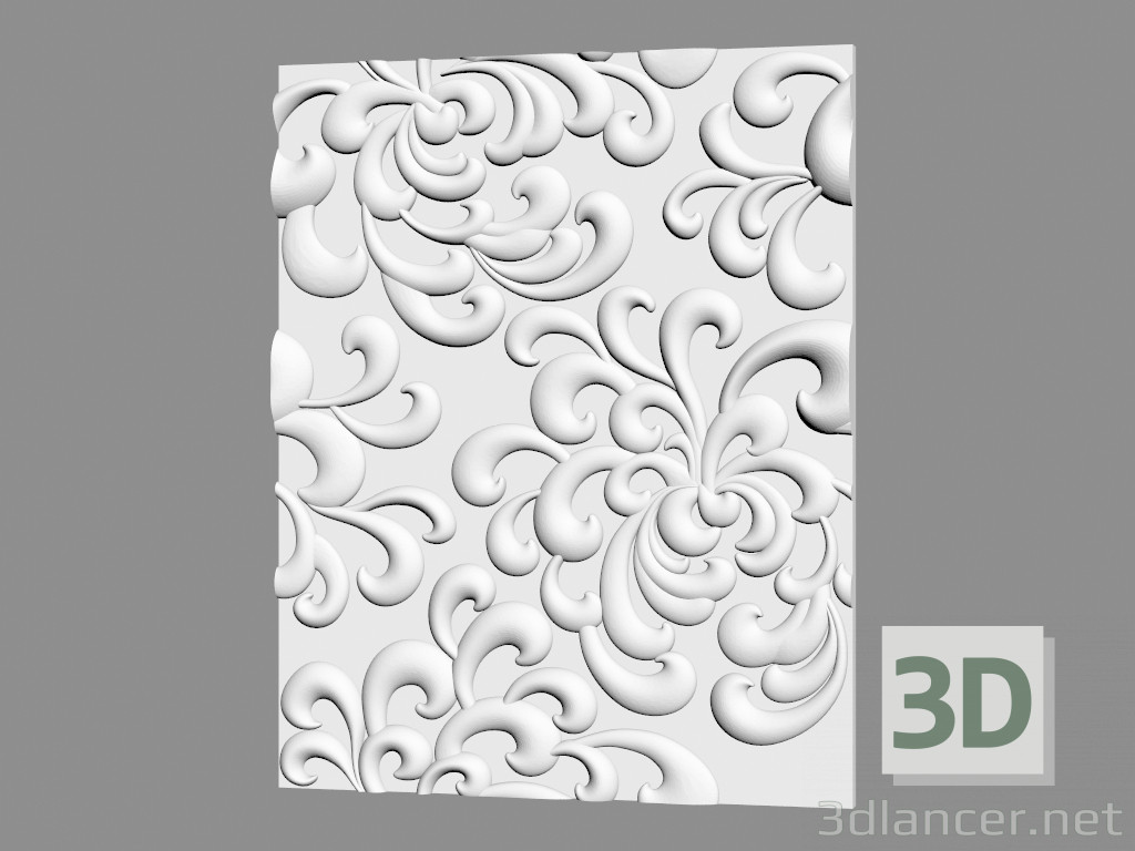 modèle 3D Panneau mural en gypse (art 110) - preview