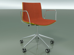 Chair 0384 (5 castors, with armrests, LU1, with front trim, PO00118)