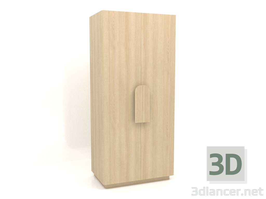 3D modeli Gardırop MW 04 ahşap (seçenek 2, 1000x650x2200, ahşap beyazı) - önizleme