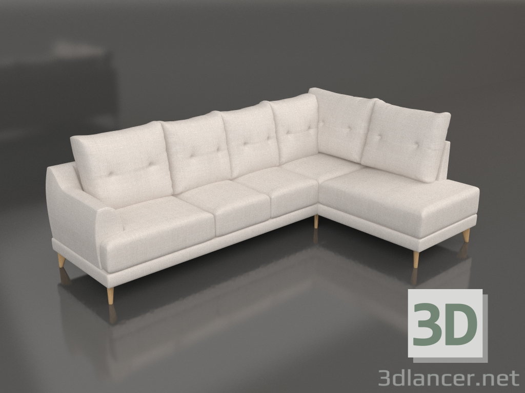 modèle 3D Canapé d'angle îlot pour 4 personnes - preview