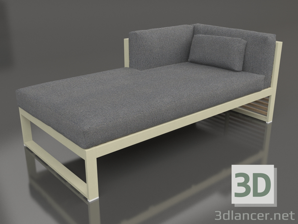 3D modeli Modüler kanepe, sol bölüm 2 (Altın) - önizleme