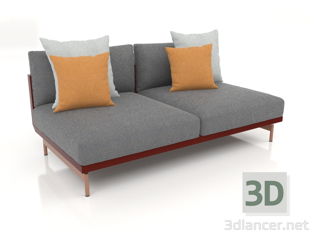 3d model Módulo sofá, sección 4 (Rojo vino) - vista previa