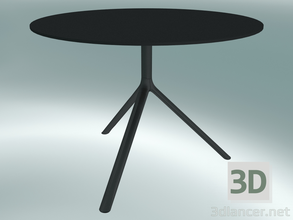 modello 3D Tavolo MIURA (9555-01 (Ø 100 cm), H 73 cm, nero nero) - anteprima