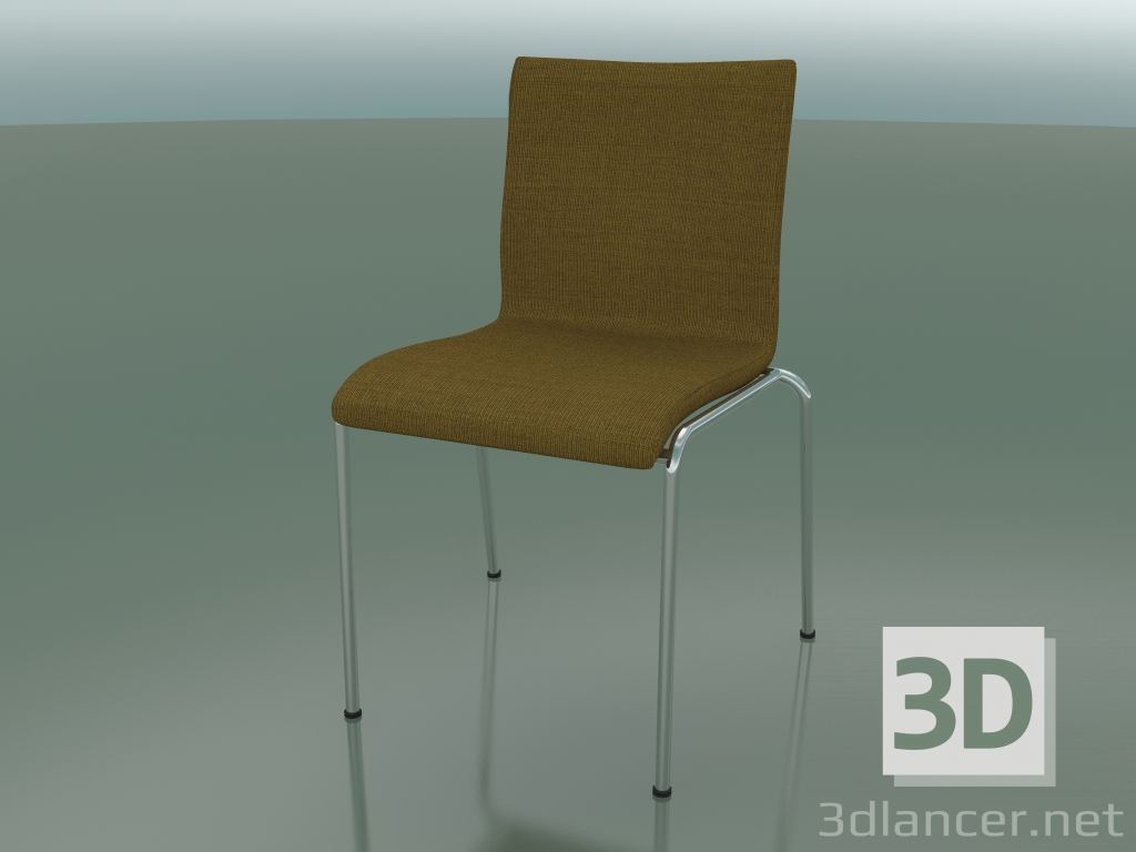 3d model Chair with four legs and extra width, fabric upholstery, padded (121) - preview