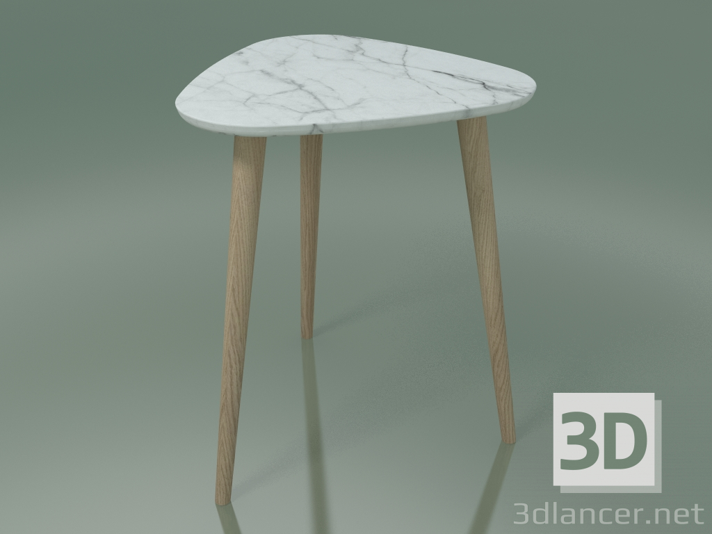 modello 3D Tavolino di servizio (244, marmo, Rovere Sbiancato) - anteprima