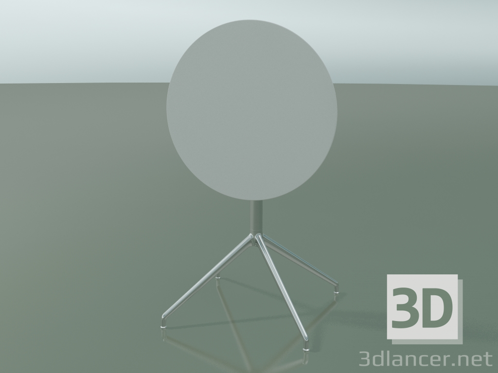 modello 3D Tavolo rotondo 5743 (H 72.5 - Ø59 cm, piegato, bianco, LU1) - anteprima