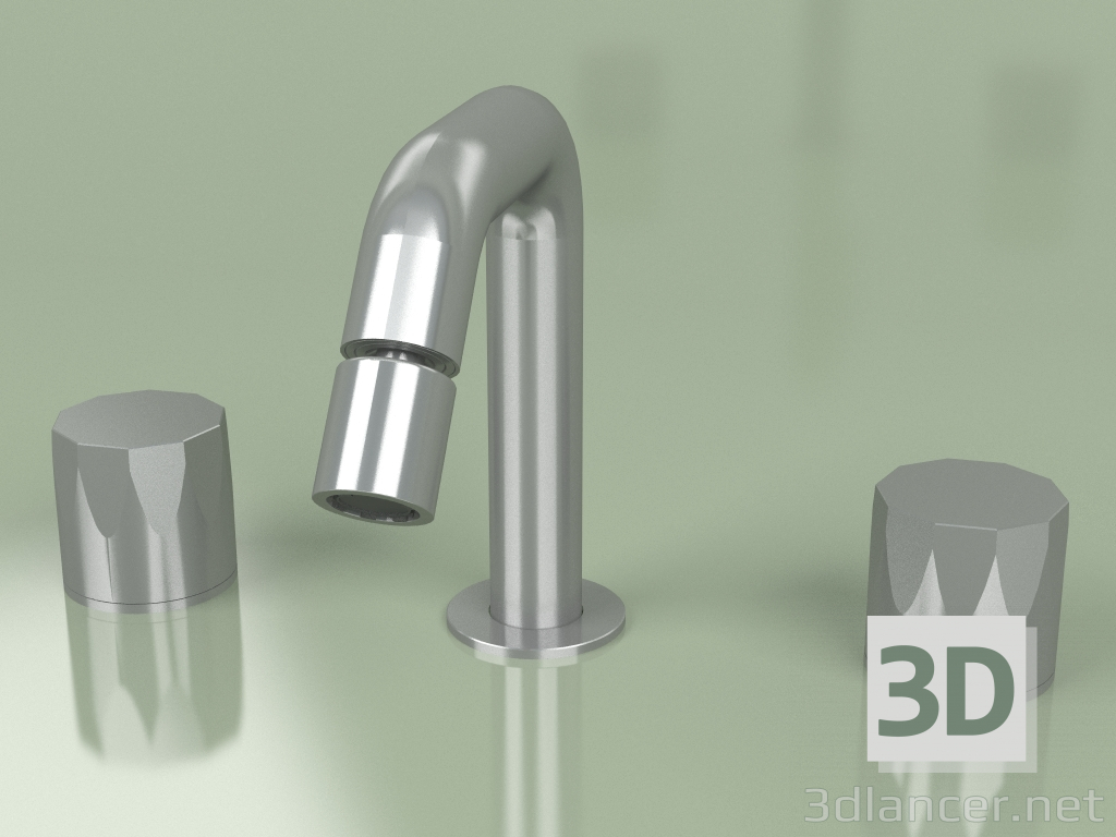 modello 3D Miscelatore 3 fori per bidet con bocca orientabile altezza 133 mm (15 36 V, AS) - anteprima