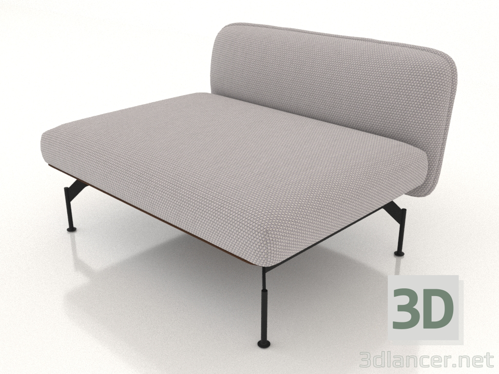 modèle 3D Canapé module 1,5 places (revêtement cuir à l'extérieur) - preview
