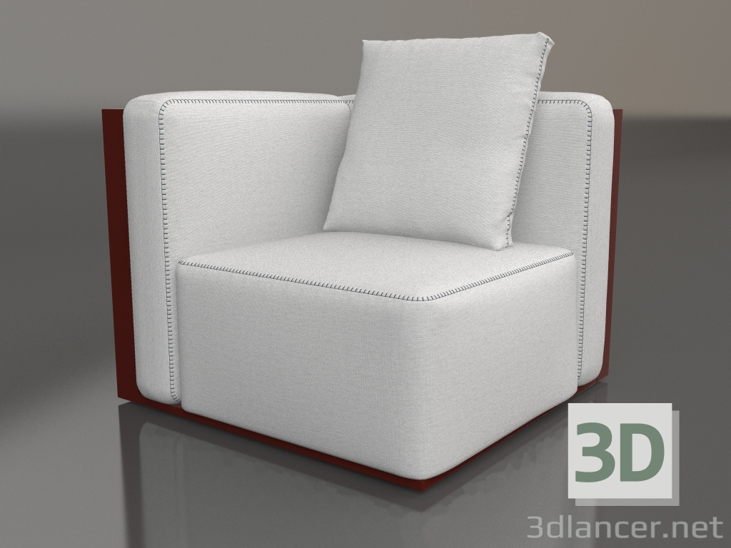 Modelo 3d Módulo sofá, seção 6 (Vinho tinto) - preview