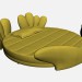 3D Modell Bett Runde VIOLA BABY LETTO - Vorschau