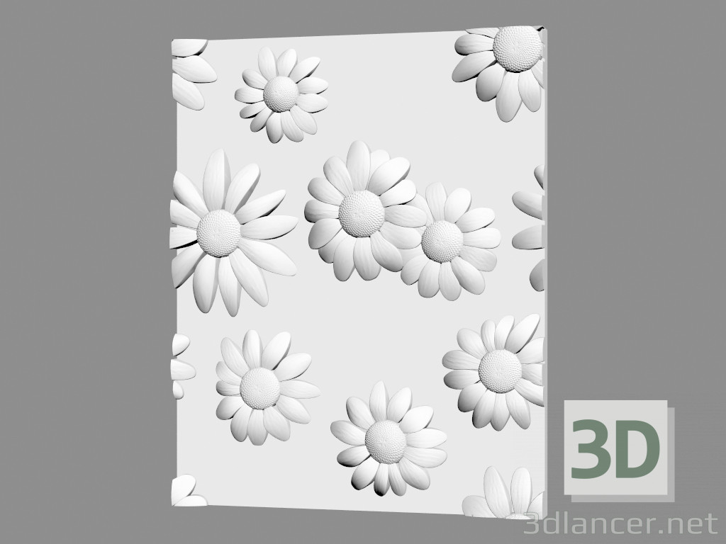modello 3D Pannello murale in gesso (art 112) - anteprima
