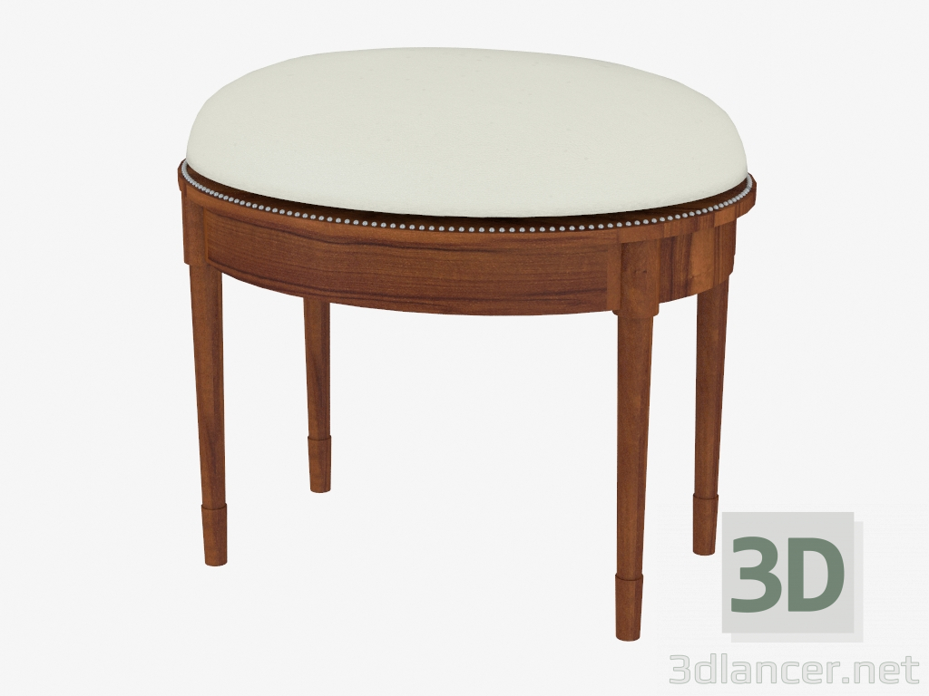 modèle 3D Pouf sellerie cuir ovale (art. 1502 JSB) - preview