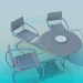 3d model Mesa y sillas en el mismo paquete de Cafe - vista previa