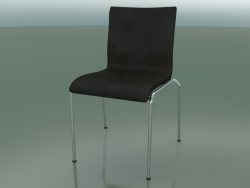 Chair with four legs and extra width, with leather upholstery, padded (121)