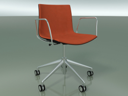 Cadeira 0384 (5 rodízios, com braços, LU1, com guarnição frontal, PO00109)