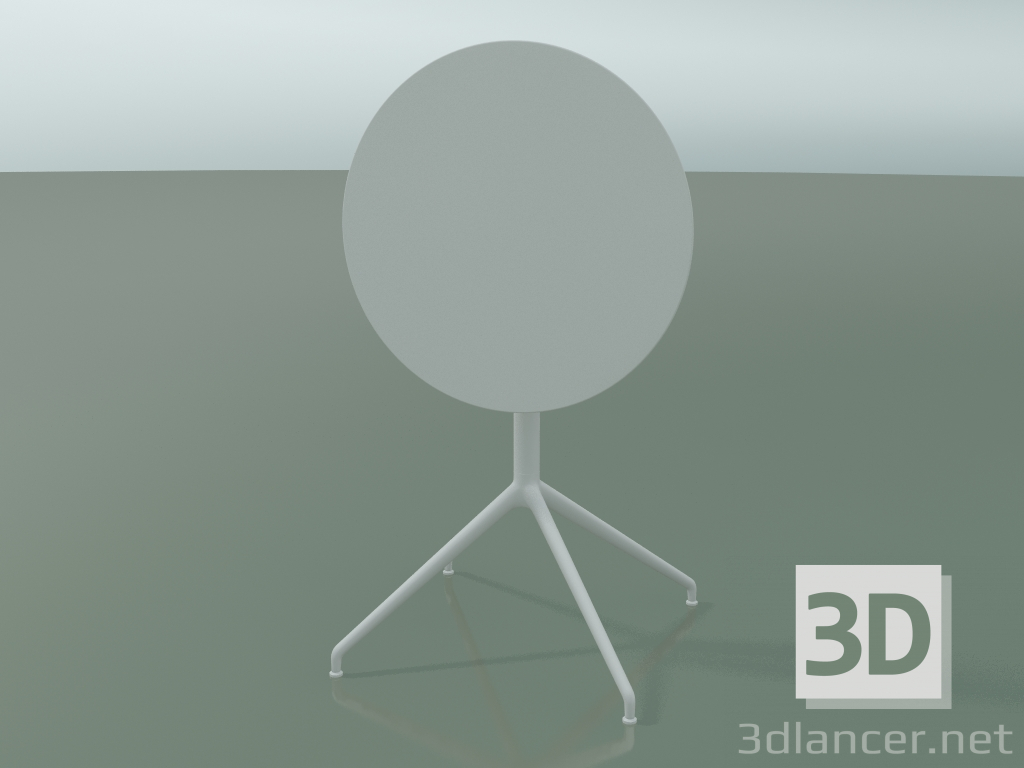 modèle 3D Table ronde 5743 (H 72,5 - Ø59 cm, pliée, Blanc, V12) - preview