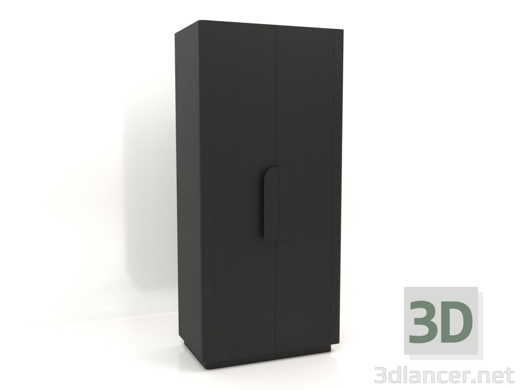 3d model Wardrobe MW 04 wood (option 2, 1000x650x2200, wood black) - preview