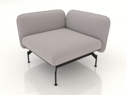 Sofa module for 1 person with an armrest on the left (leather upholstery on the outside)