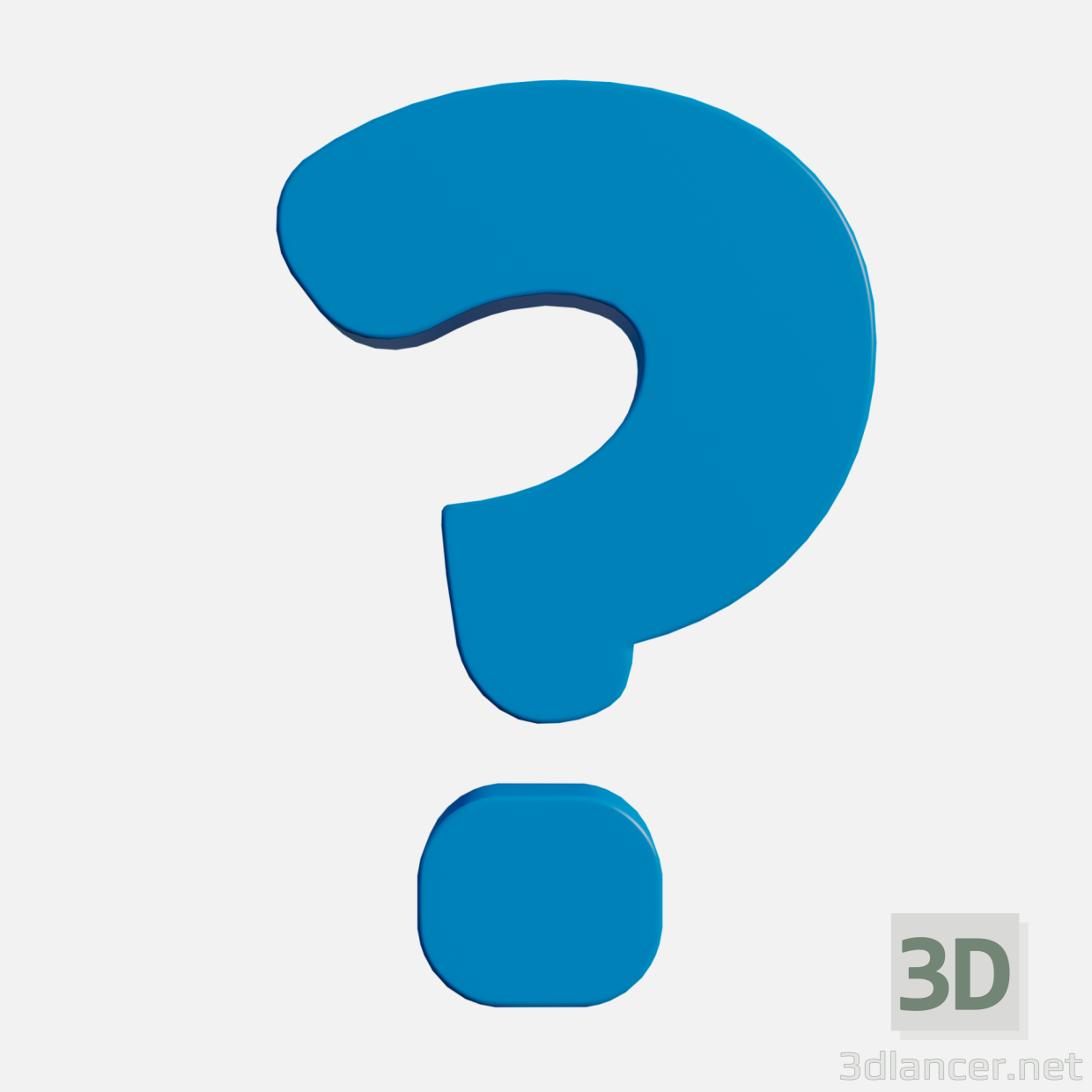 3d Question symbol Blue model buy - render