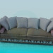 3D Modell Sofa mit ornament - Vorschau