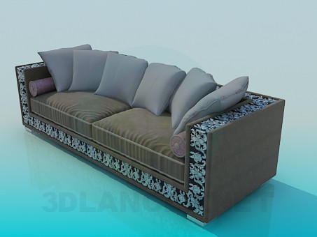 3d model Sofa with ornament - preview 3d model Sofa with ornament - preview