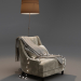 3d Armchair with garland and floor lamp model buy - render