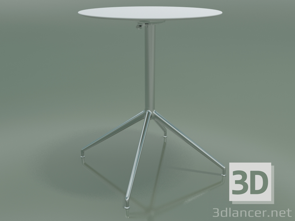 3D Modell Runder Tisch 5743 (H 72,5 - Ø 59 cm, entfaltet, weiß, LU1) - Vorschau