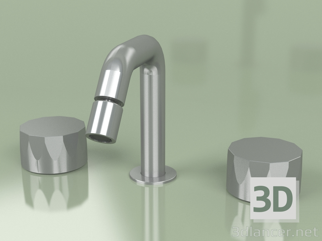 3D modeli Üç delikli taharet musluğu, 133 mm yüksekliğinde, ayarlanabilir ağızlı (15 37 V, AS) - önizleme
