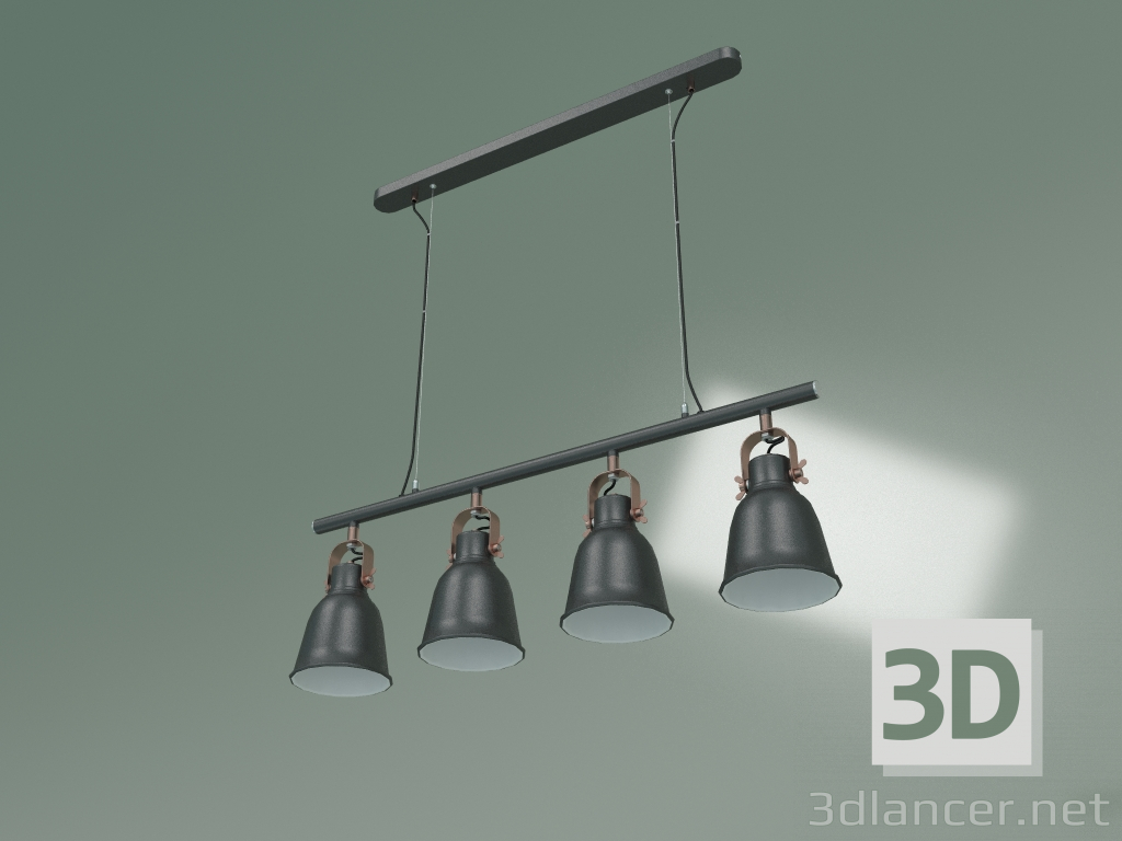 3d model Pendant lamp 50083-4 (black) - preview