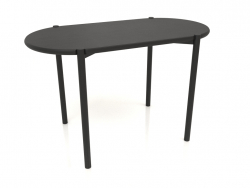 डाइनिंग टेबल DT 08 (गोल सिरे) (1215x624x754, लकड़ी का काला)