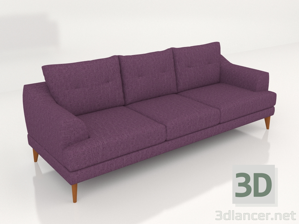 3D modeli 4 kişilik ada düz kanepe - önizleme
