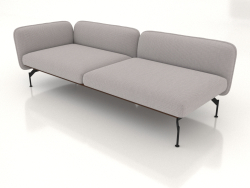 Módulo sofá 2,5 plazas con reposabrazos a la izquierda (tapizado exterior de piel)