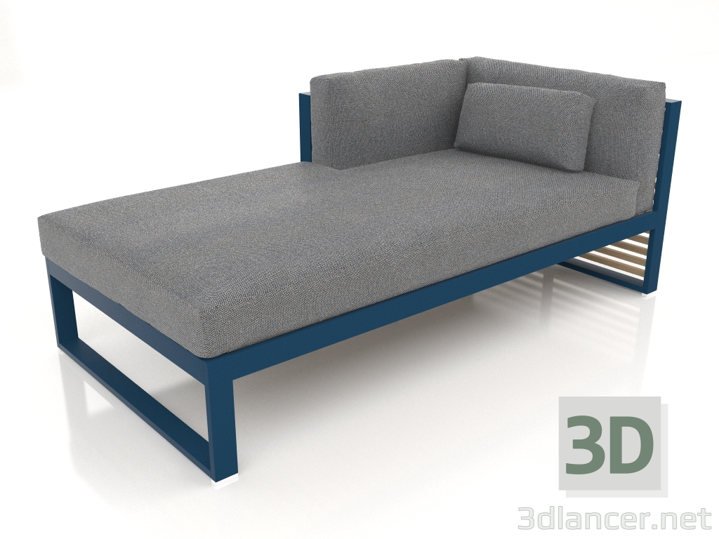 3D modeli Modüler kanepe, sol bölüm 2 (Gri mavi) - önizleme