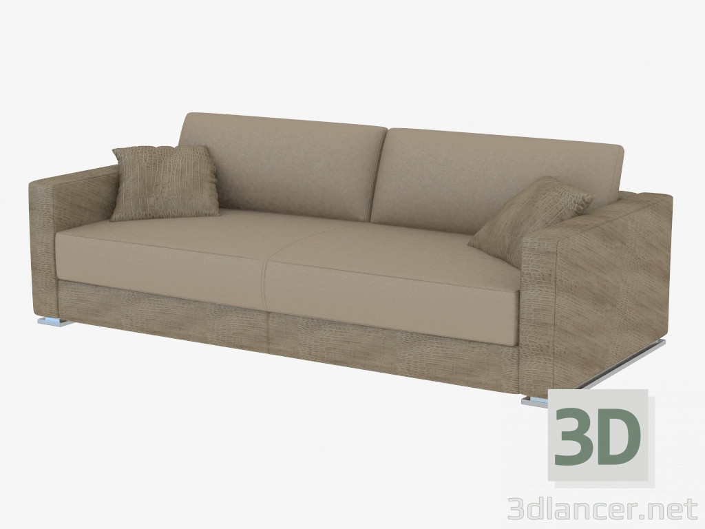 modèle 3D Double canapé en cuir Cassandra (220) - preview