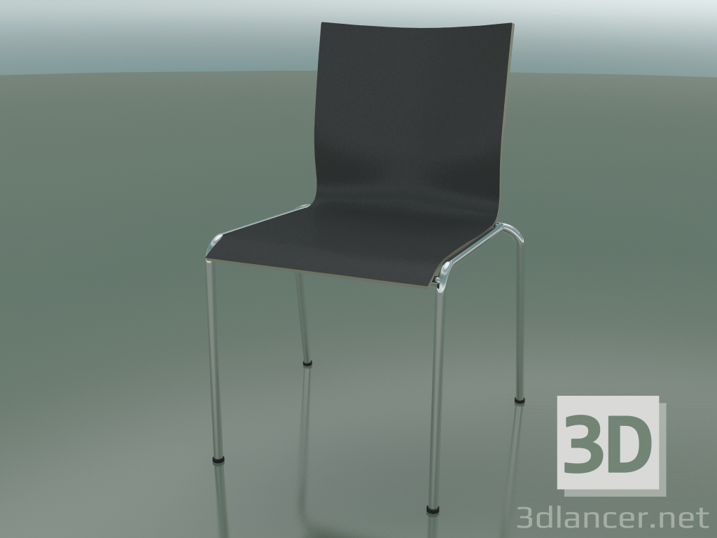 modello 3D Sedia a quattro gambe e larghezza extra, senza rivestimento (121) - anteprima